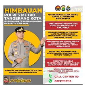 Sikapi Isu Penculikan Anak, Kapolrestro Tangerang Himbau Ini ke Masyarakat