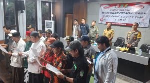 Deklarasi Damai Pemilu 2024, Polsek Pinang Gelar Coffe Morning