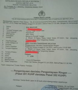 Kinerja Polres Tangsel Dipertanyakan Soal Kasus Dugaan Penganiayaan Oknum Kepala Sekolah