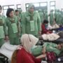 Hut ke-62 Dharma Pertiwi, Persit KCK Koorcab Rem 052/PD Jaya Gelar Donor Darah Serentak.