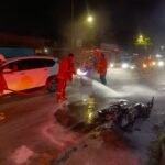 Motor Bertangki Besar Terbakar Usai Isi Bensin di SPBU Neroktog Kota Tangerang