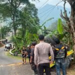 Truk Angkut Matrial Bangunan Terguling di Pamulihan, Sopir dan Kernet Luka-luka